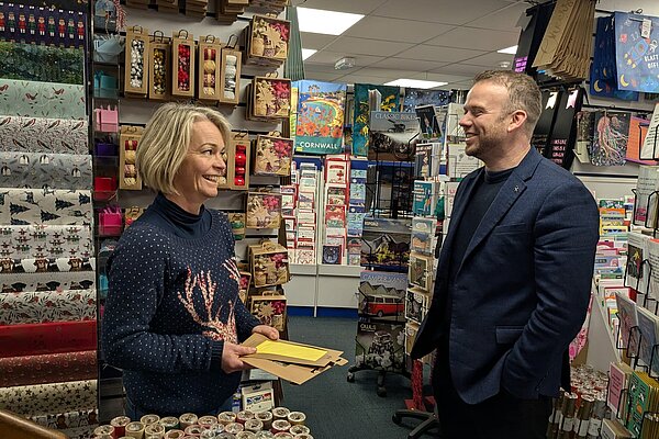 Ben Maguire MP visiting Bricknell's in Wadebridge
