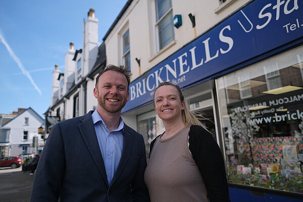 Ben and Cllr Rosie Moore in Wadebridge